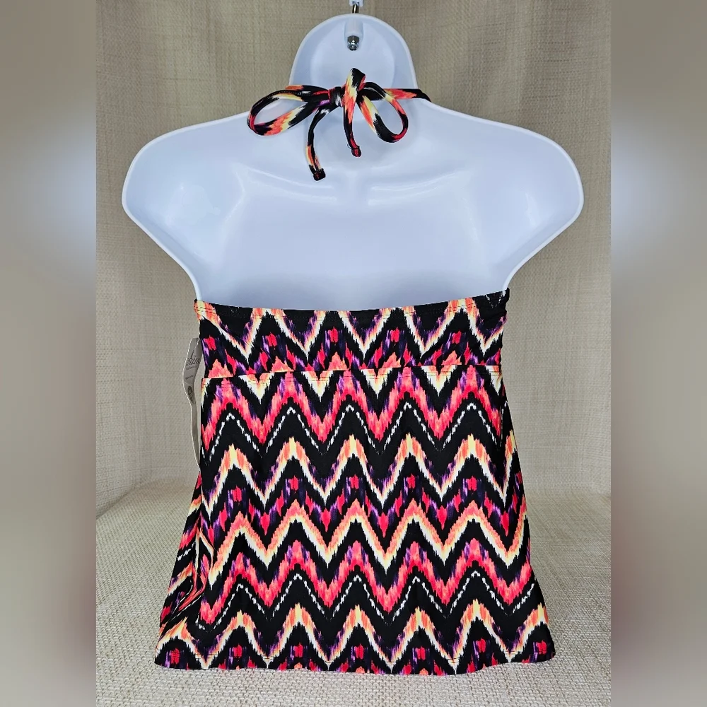 NWT Women's Catalina Red/Black Tankini Halter Top Size M - Picture 2 of 10